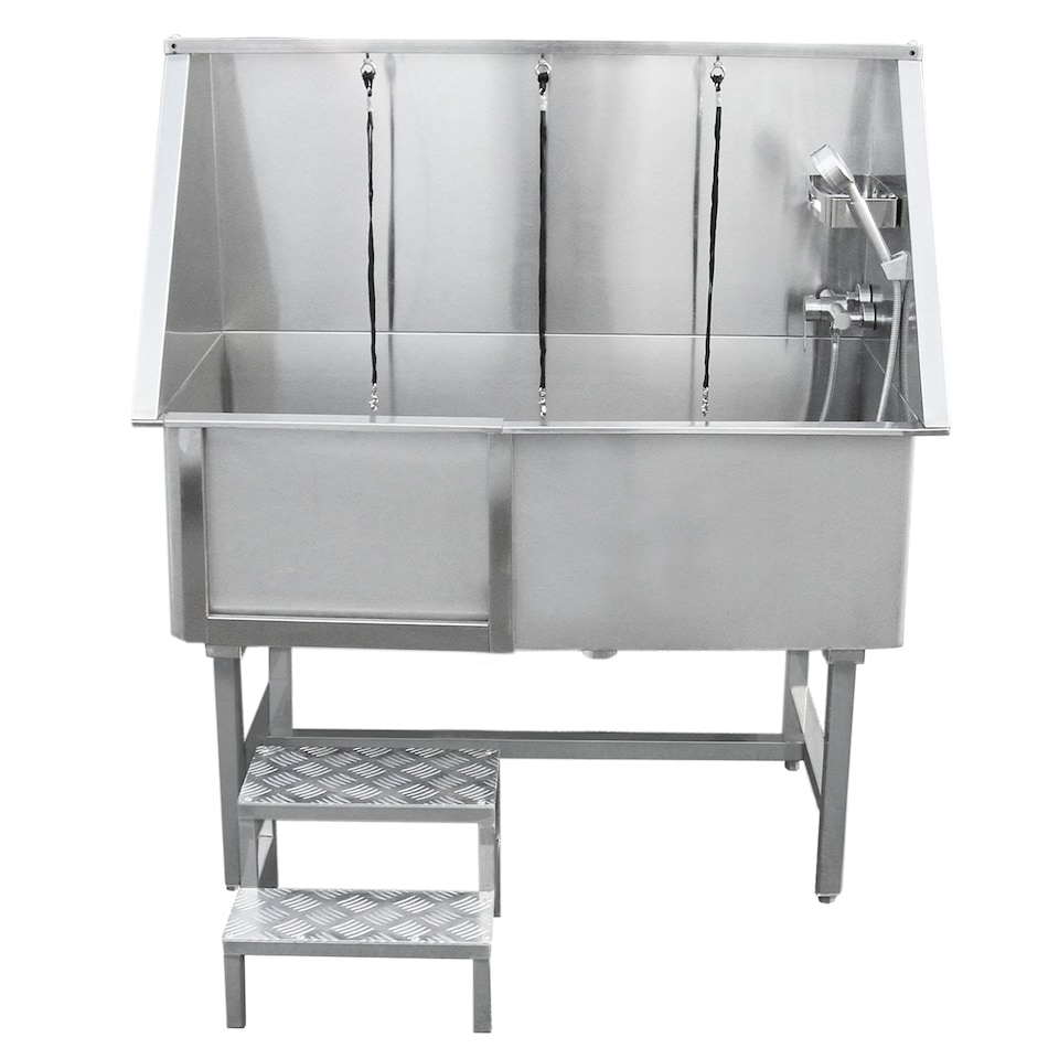 image 1 of Dog Grooming Bath Steel Pet Wash Station 600mm