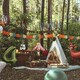 image 5 of Autumnal Leaves Tissue Paper Hanging Garland Decoration 3m