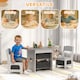 image 3 of AIYAPLAY Kids Table and Chair Set, Toddler Table and 2 Chairs Set with 6 Removable Drawers, for Boys Girls Ages 3-8, for Classroom, Daycares, Homes, Learning, Drawing, Dining, Light Grey