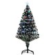 image 1 of HOMCOM 4ft Artificial Prelit Christmas Tree, Snow Xmas Tree w/ Fiber Optic