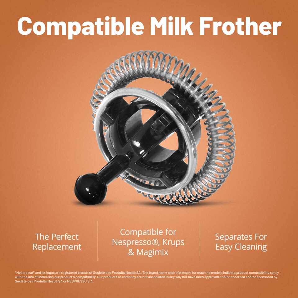 image 1 of Reliapart Milk Frother & Lid for Nespresso XN601840 Expert & Milk
