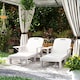 image 2 of Outsunny Set of 2 Resin Reclining Sun Loungers for Garden, Dark Grey 