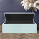 image 2 of 120cm Large Plain Safar Storage Ottoman Box, White Plush Velvet Upholstered Deep Storage Ottoman End of Bed Bench