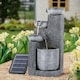 image 2 of Living and Home 4-Tier Solar Water Fountain Rockery for Outdoor Garden | Black