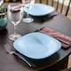 image 2 of Set of 6 Luminarc Square Opal Glass Soup Bowls | Blue | 1