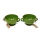 image 1 of Verano Spanish Ceramics Selena Glazed Set of 2 Soup Bowls - 9.5x14cm Dark Green | Green | 2