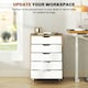 image 8 of Vinsetto Mobile Filing Cabinet, 5-drawer File Cabinet with Wheels, Oak