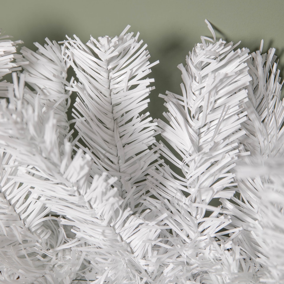 image 1 of 2.7m (9ft) White Christmas Garland with PVC Branches