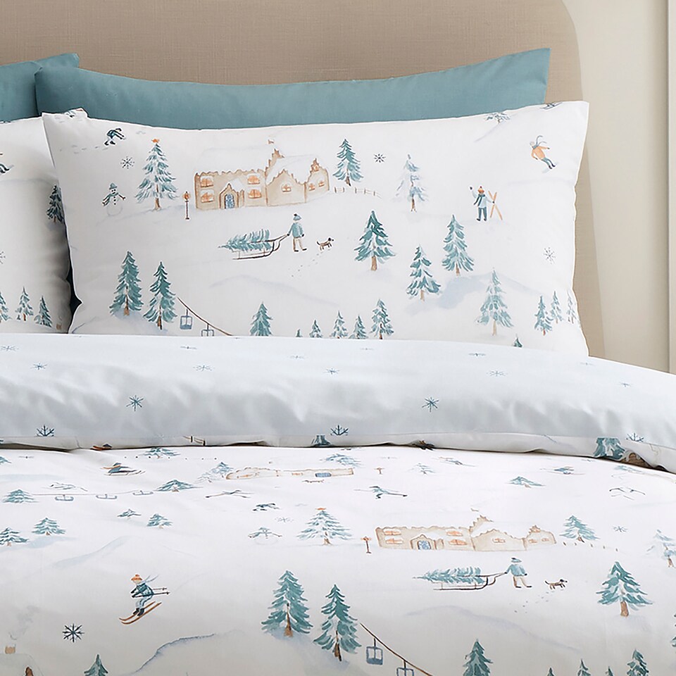 image 1 of D & D Ski Village Duvet Cover Set Natural