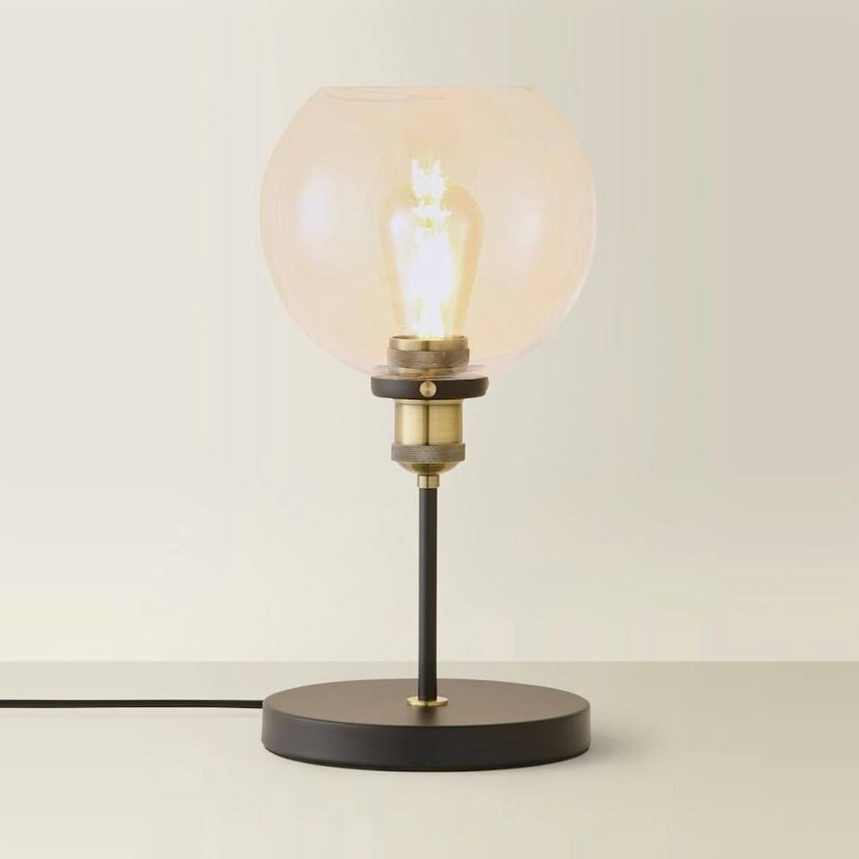 image 1 of ValueLights Sheridan Industrial Black Table Lamp | Clear