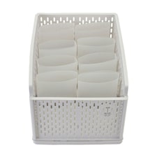 Living and Home Plastic Stackable Clothes Storage Basket Organizer | White