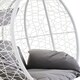 image 5 of Interiors by Premier Stylish White Hanging Chair, Plush Comfort Lounge Chair, Stable Lawn Chair, Modern Chair with grey cushions