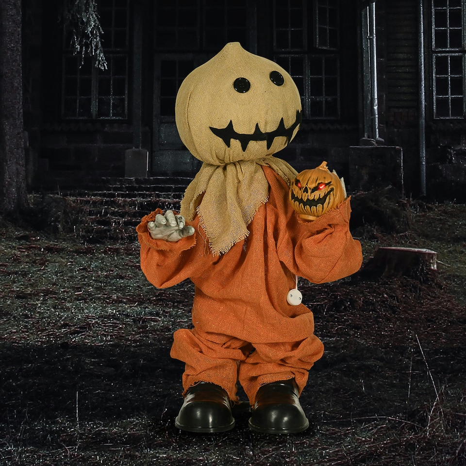 image 1 of HOMCOM 80cm Outdoor Halloween Witch Prop Decoration with Light Up Eyes