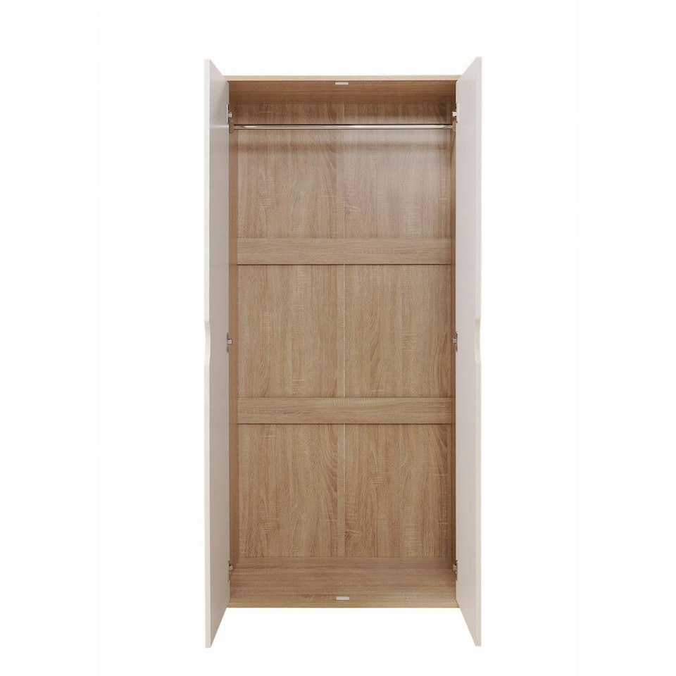 image 1 of Alton 2 Door Double Wardrobe White & Oak