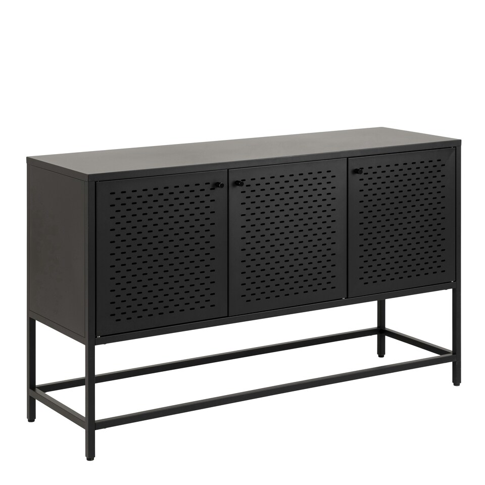 image 1 of Newcastle 3 Door Raised Sideboard in Matt Black