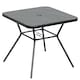 image 1 of Outsunny Faux-marbled Patio Table with Umbrella Hole Steel Frame for Balcony