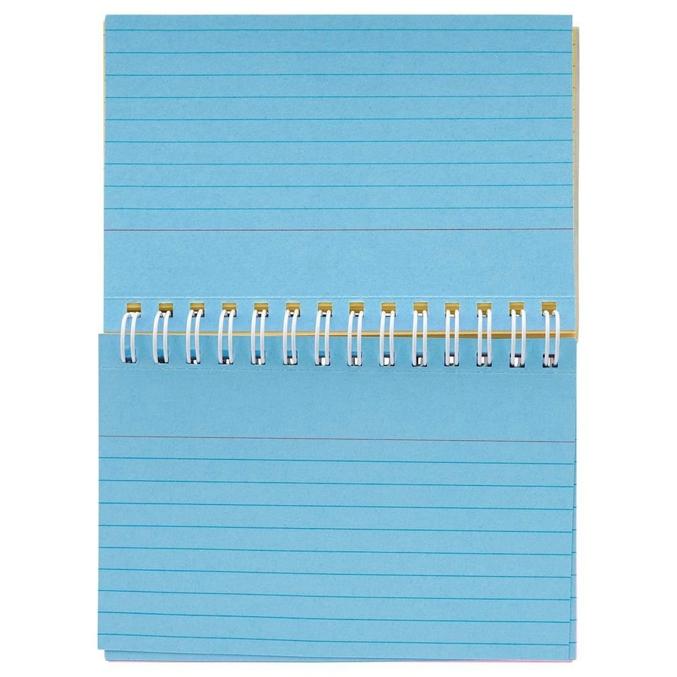 image 1 of Pack of 50 5"x3" Spiral Ruled Coloured Index Cards by Concept