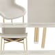 image 4 of Dining Chair Tessa - ergonomic high backrest, slim steel legs, soft fabric | Cream | Velvet look beige/gold | 1