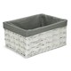 image 2 of White Grey LinedScandi Storage Basket with Grey Lining Grey | Grey | XL