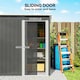 image 4 of Outsunny 5 x 3ft Garden Storage Shed Sliding Door Sloped Roof Tool, Grey Grey
