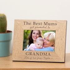 Personalised Best Mum Promoted Grandma New Baby 6x4 Wood Picture Frame