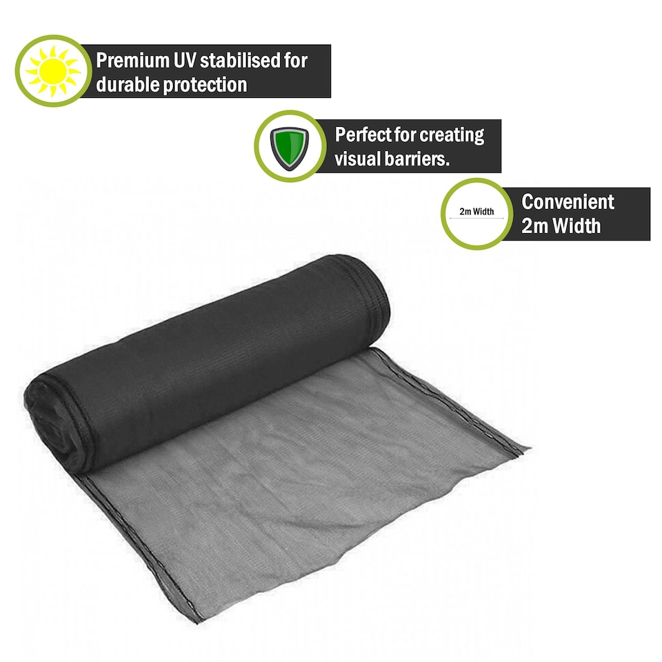 image 1 of Pegdev Black Temporary Fencing, Heavy Duty UV Stabilised Polyethylene Mesh (2m)