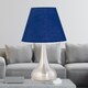 image 3 of Set of 2 Romana - Brushed Chrome Touch Lamps with Navy Blue Shades | Chrome | Blue | Medium | 2