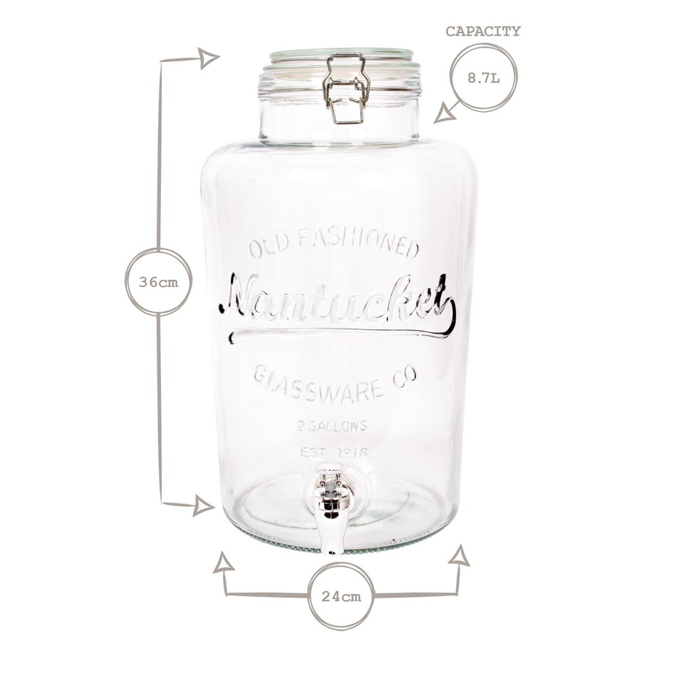 image 1 of Rink Drink Glass Drinks Dispenser with Tap - 8.7L