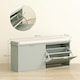 image 7 of HOMCOM Shoe Storage Bench with Cushion and Flip-Drawer 104x26x47.5cm Green