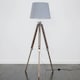 image 3 of ValueLights Clipper Brown Floor Lamp With Grey Shade