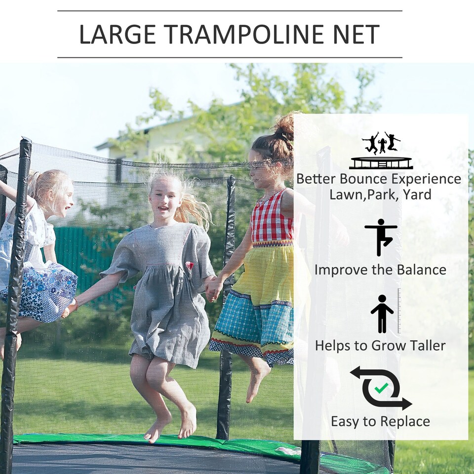 image 1 of HOMCOM 10FT Replacement Safety Trampoline Net Enclosure Surround Outdoor Sports