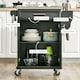 image 8 of HOMCOM Rolling Kitchen Cart Storage Trolley with Drawer Towel Rail Steel Black