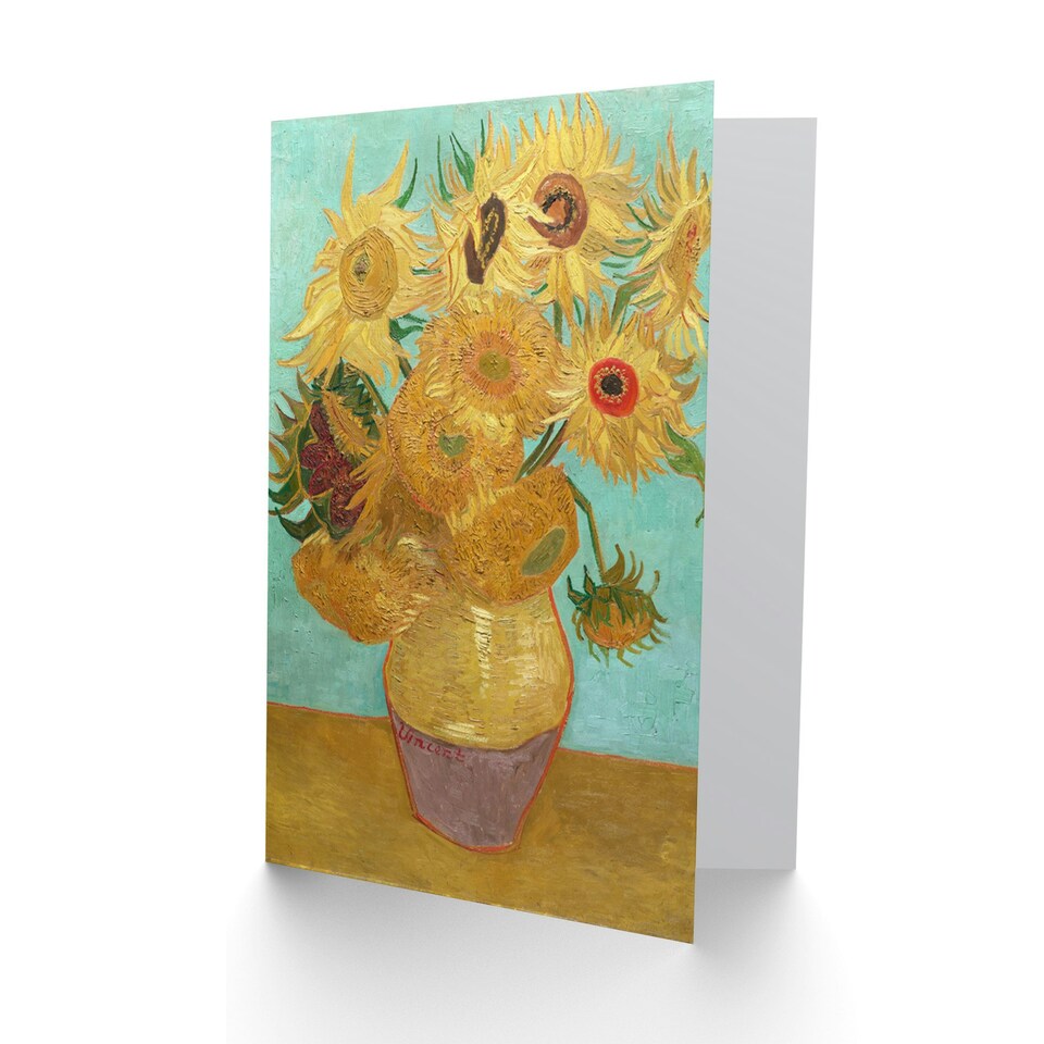 image 1 of Van Gogh Painting Vase with Twelve Sunflowers Greeting Card