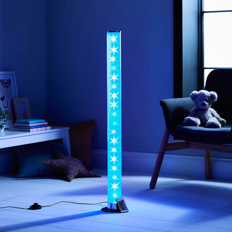 image 1 of BHS Glow Kid's LED Galaxy Floor Lamp, Silver