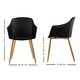 image 6 of Set of 2 Eden Modern Dining Chairs, Faux Leather Padded Cushion & Solid Wooden Legs Black
