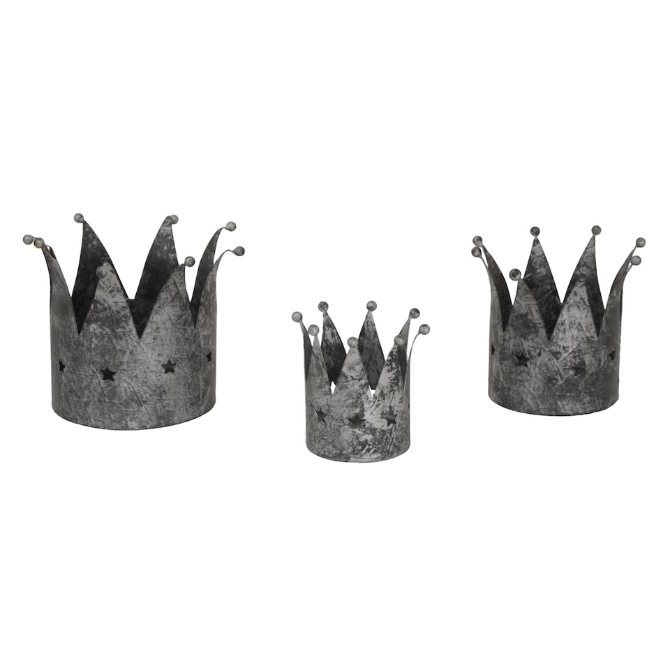 image 1 of Hill Interiors Antique Crown Candle Holder | Silver | Silver | One Size | 1