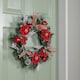 image 3 of Premier 40cm Christmas Red Dressed Festive Wreath With Baubles Bows And Pinecones
