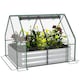 image 6 of Outsunny Raised Garden Bed Planter Box with Greenhouse, Large Window, Clear