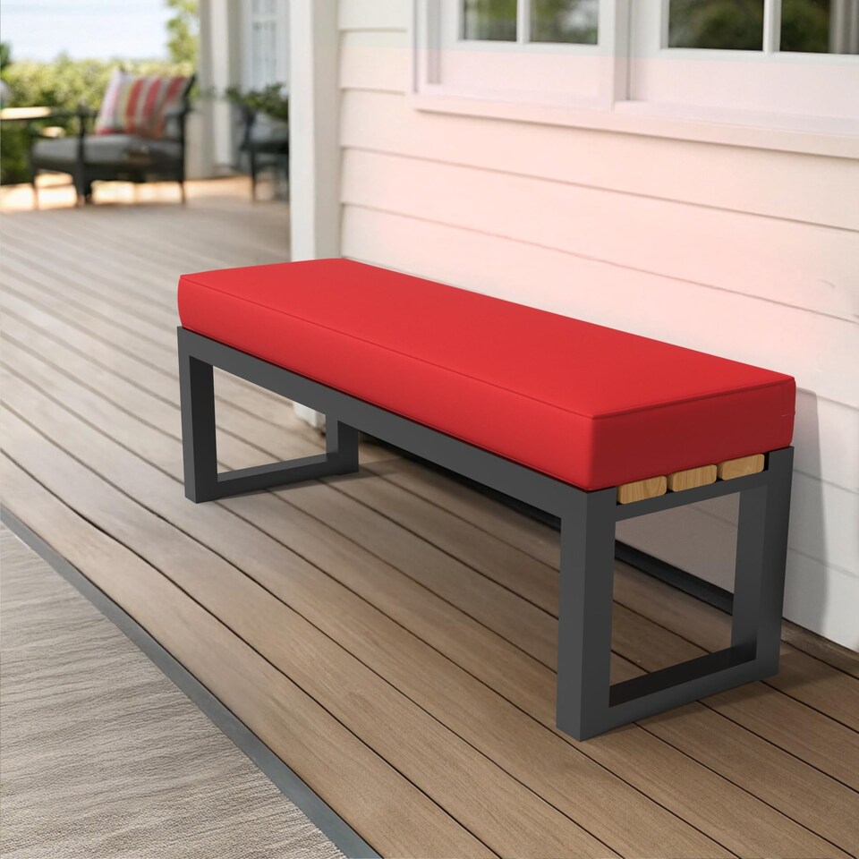image 1 of Covers&All Sunbrella Outdoor Bench Cushion, Premium 5″ High-Density Foam, Water-Resistant and Patio Seating for Outdoor Bench, 18 in W x 52 in L x
