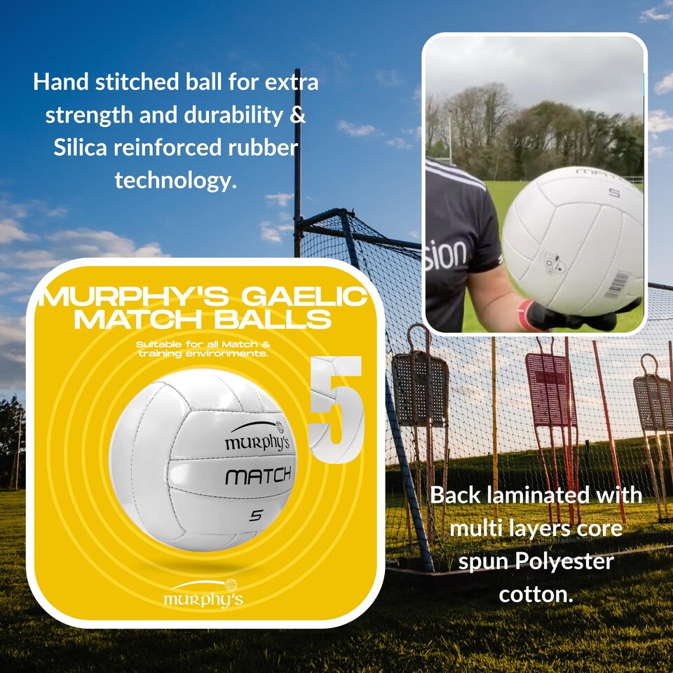 image 1 of Murphy's Gaelic Match Balls, White, One Size