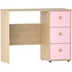 image 7 of Junior Vida Neptune 3 Drawer Desk Computer Desk Home Workstation, Pink & Oak