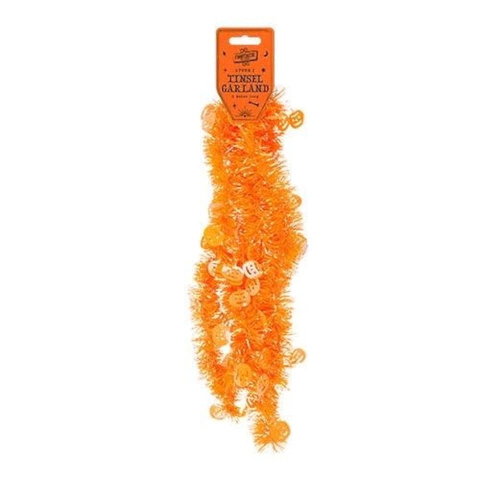 Orange Pumpkin Halloween Tinsel Garland 2m