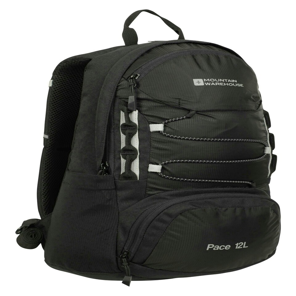 image 1 of Mountain Warehouse Pace 12L Rucksack Lightweight Hydration Compatible Backpack Black