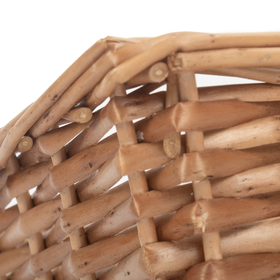 image 1 of Light Steamed Square Split Willow Wicker Tray | Brown | Brown | One Size