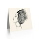 image 2 of Elegant Woman With Headdress Blank White Drawing Modern Art Card