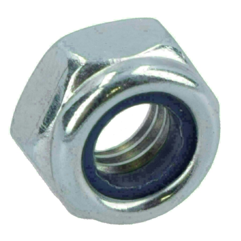 image 1 of M6 x 1.0mm Nyloc Nut Fastener Hexagonal Metric Nuts Grade 8 Zinc Plated 50pk