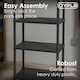 image 8 of 4 Tier Black Plastic Heavy Duty Shelving Racking Storage Unit