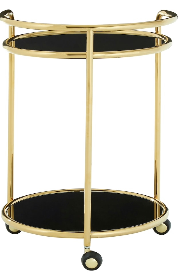 image 1 of Orsina Durable Round Gold Finish Trolley, Easy Mobility Of Kitchen Trolley, Simple Maintenance of Drinks Trolley