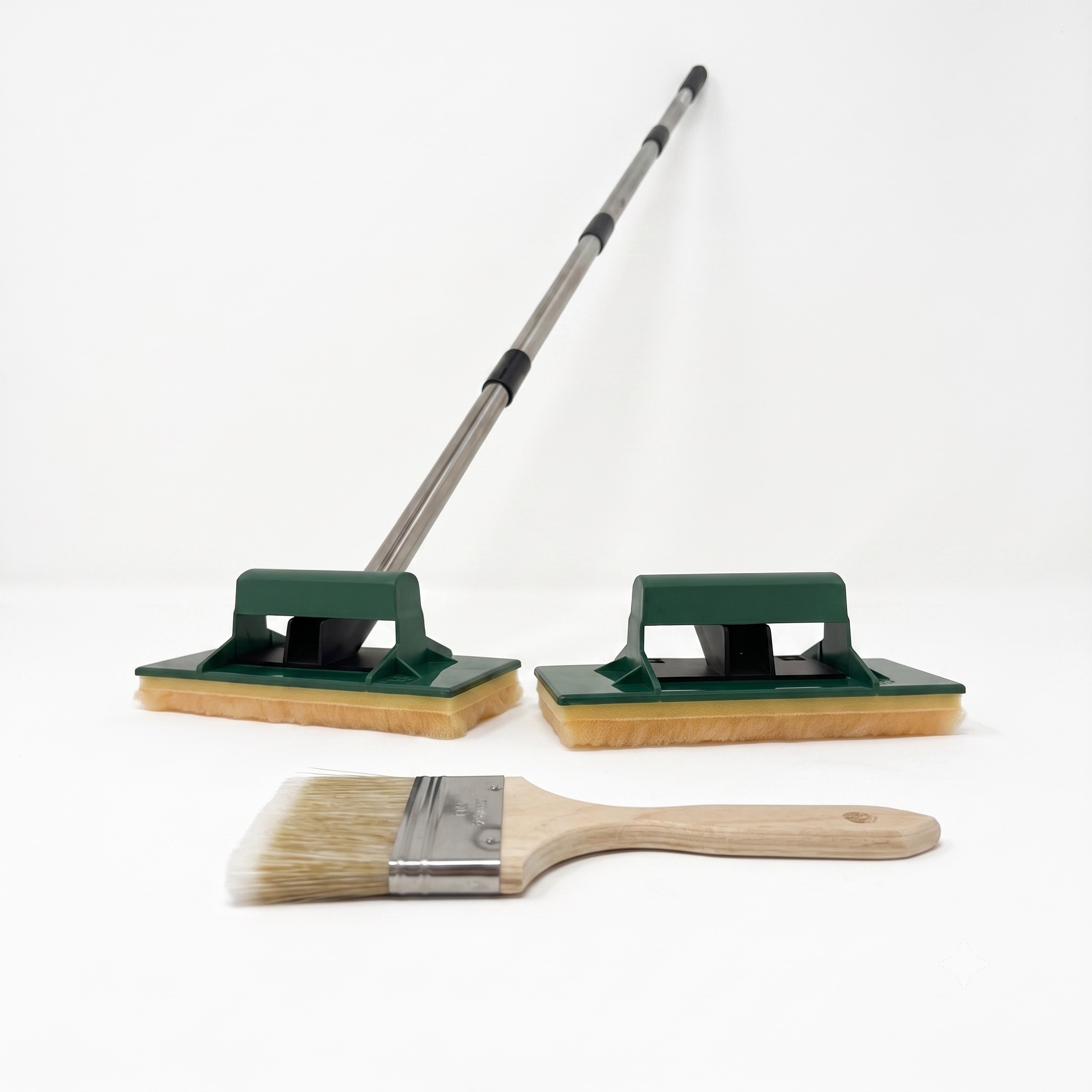 Complete Decking Applicator Kit Telescopic Sponge Brushes and 100mm Edge Brush