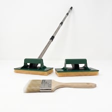 Complete Decking Applicator Kit Telescopic Sponge Brushes and 100mm Edge Brush